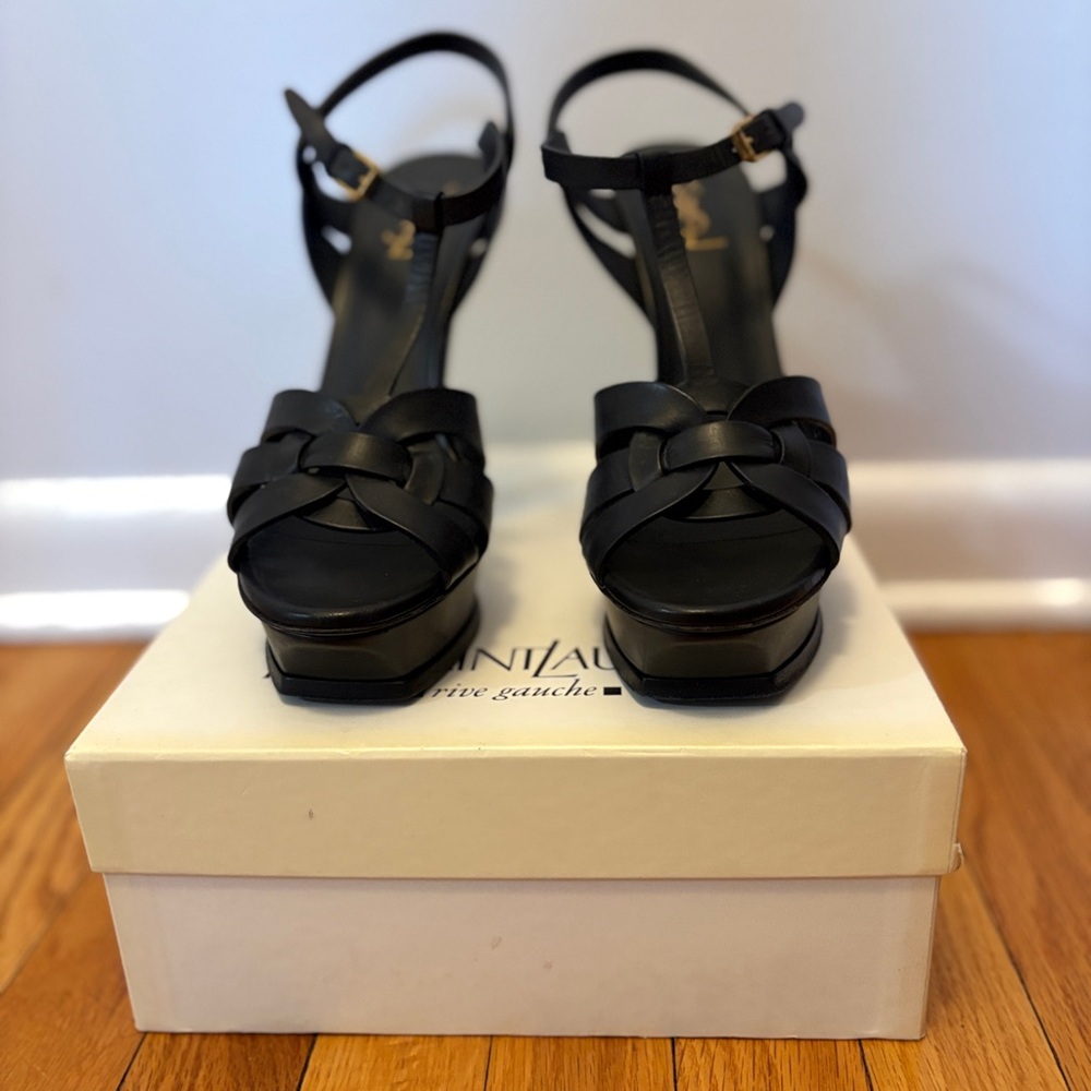 Yves Saint Laurent Black Platform Heels